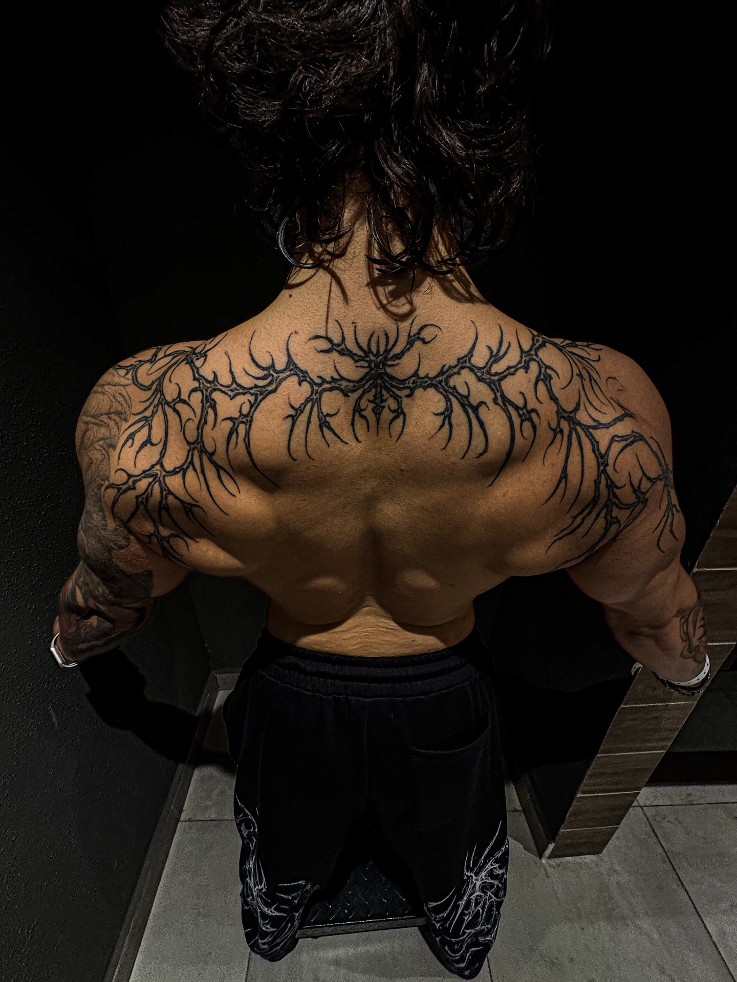 Abstract Tribal Back Tattoo