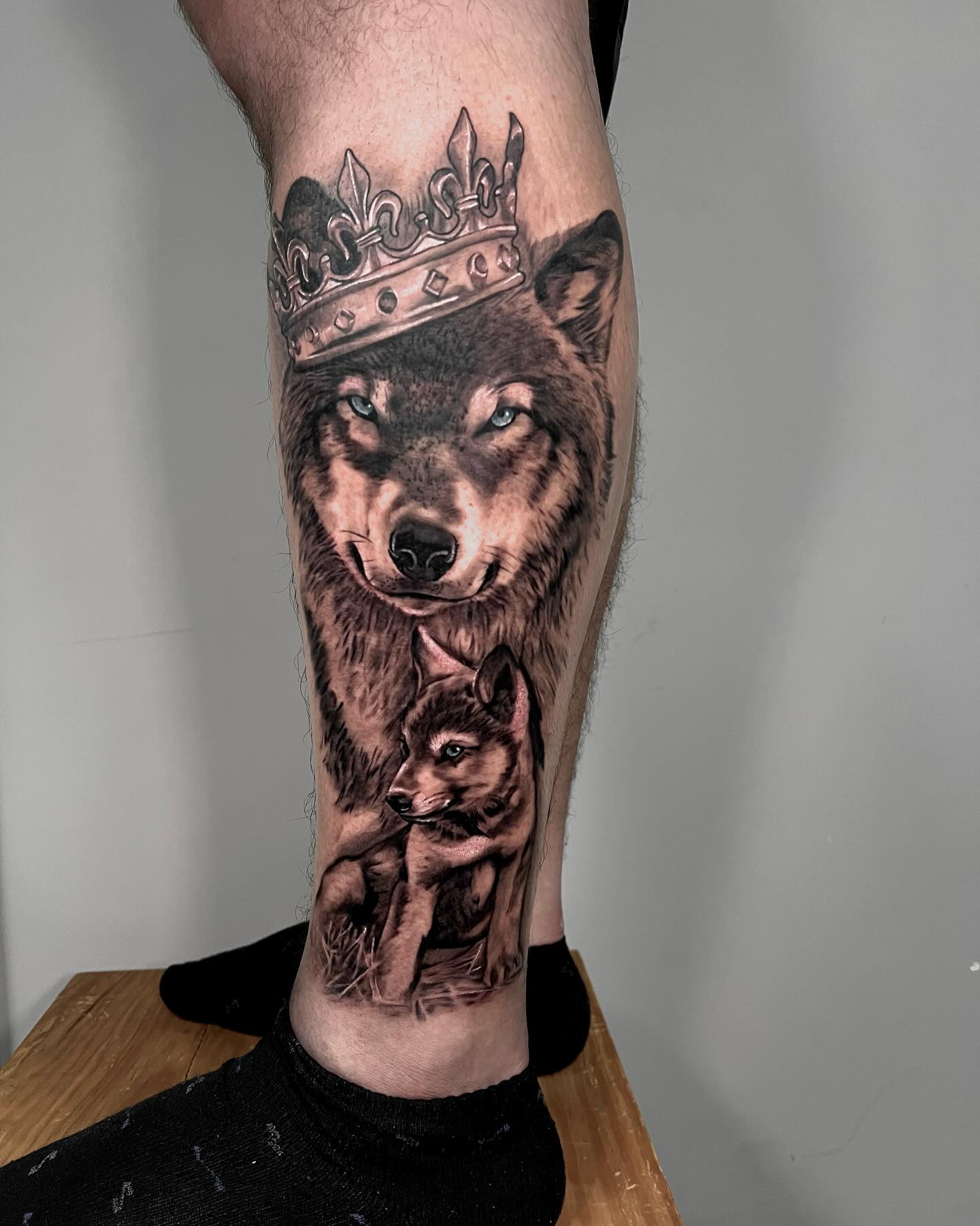Lobo y cachorros Realismo