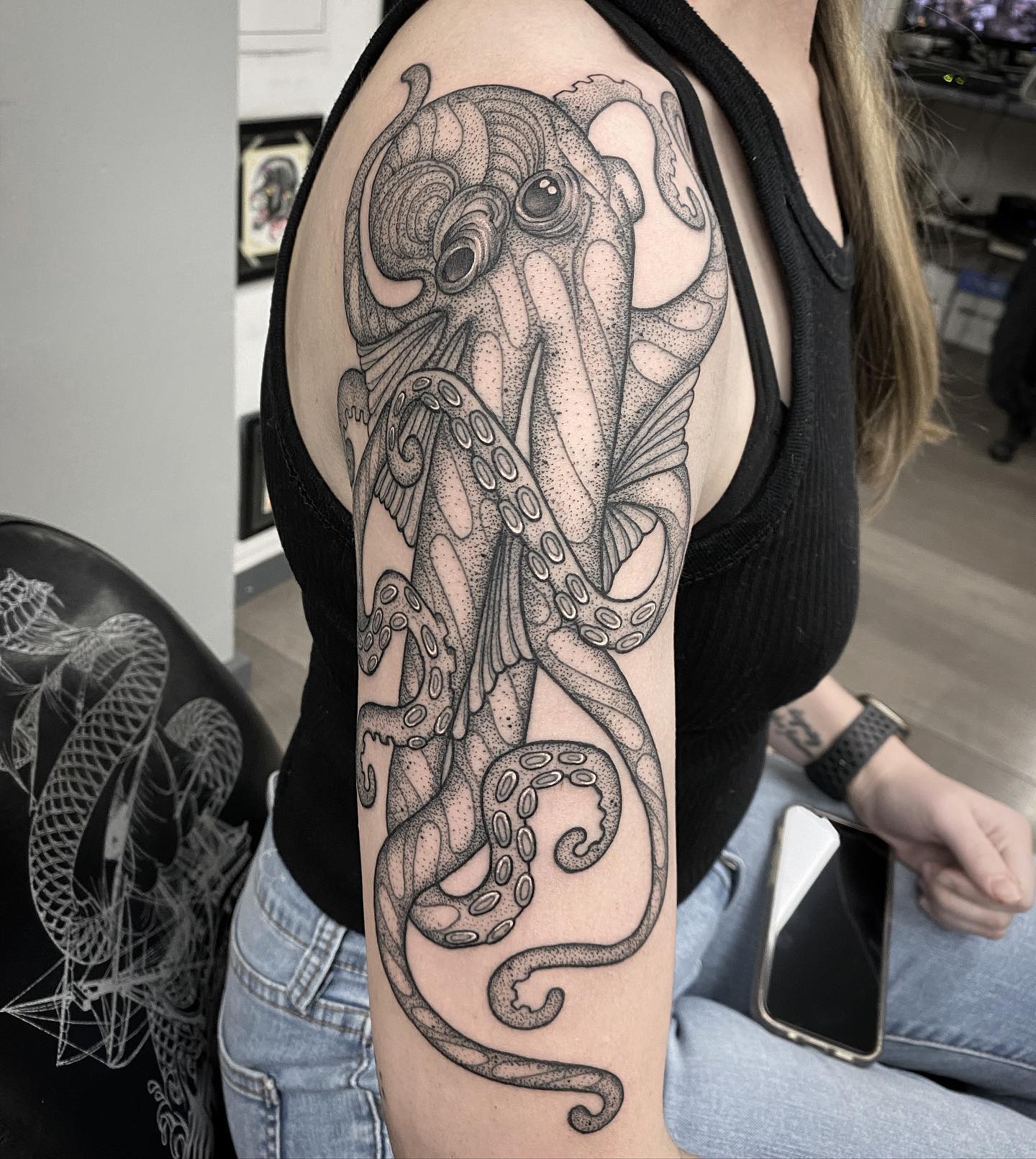 Ink-Stippled Octopus