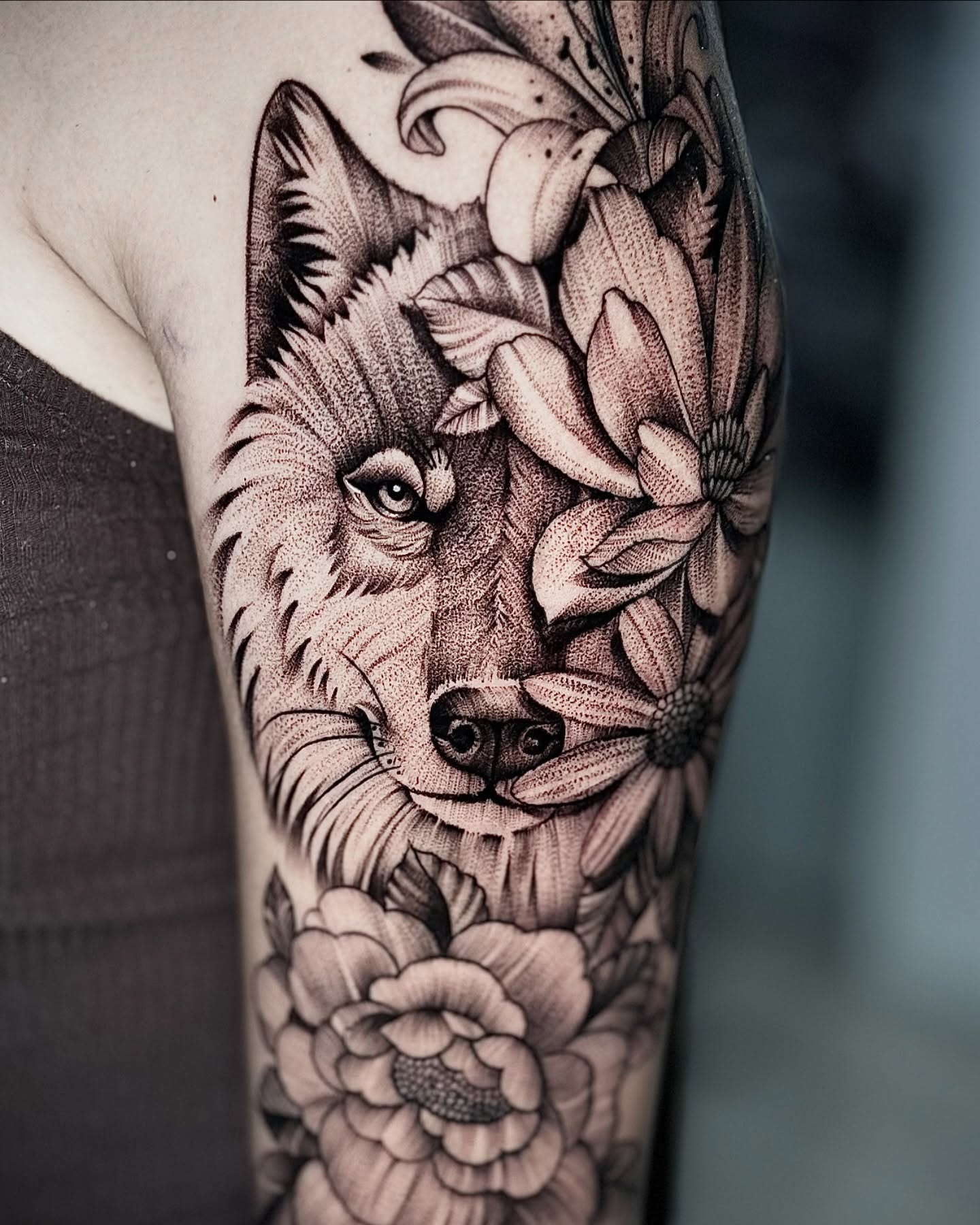 Lobo en estilo grabado