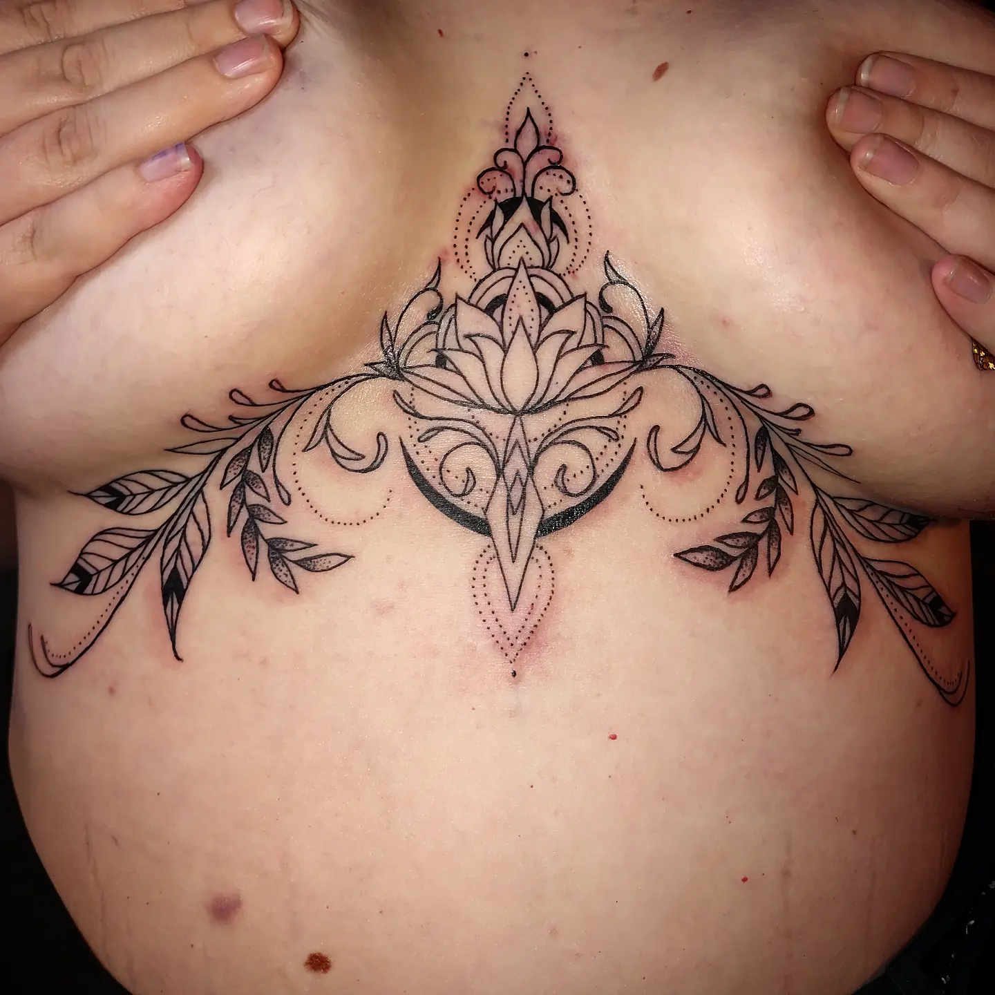 Blackwork Sacred Lotus