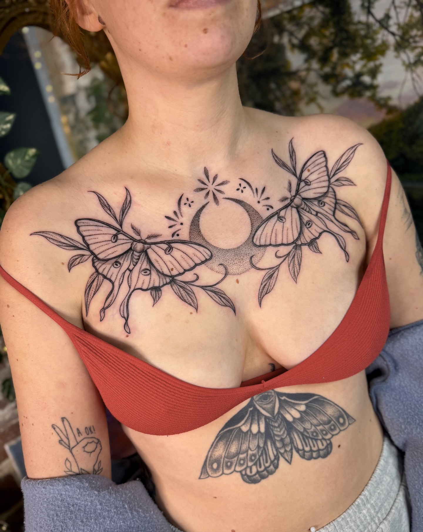 Floral Breast Linework