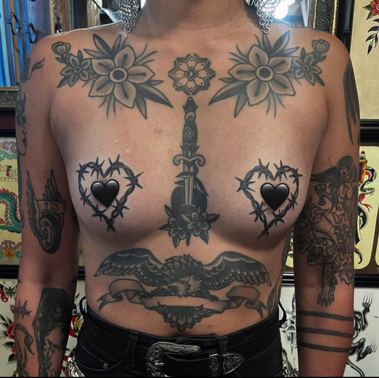 Florals and Hearts Backpiece