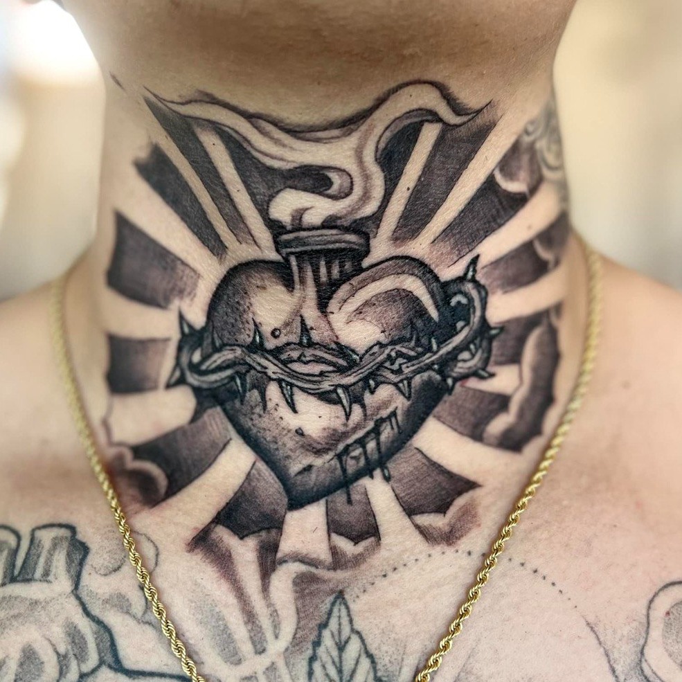 Corazón Blackwork Ardiente