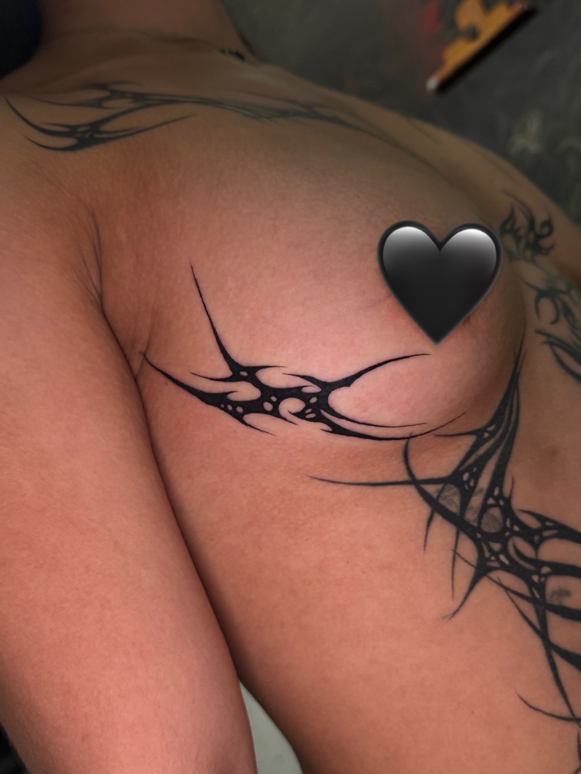 Blackwork Wave Chest