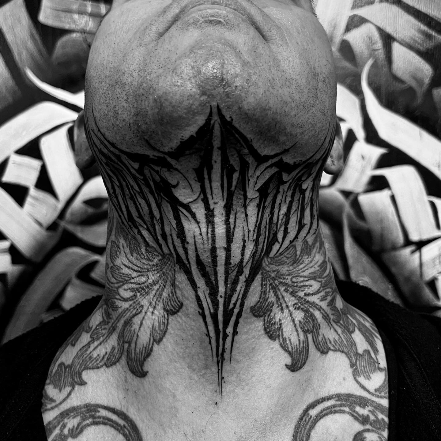 Wolfbane Throat Tattoo