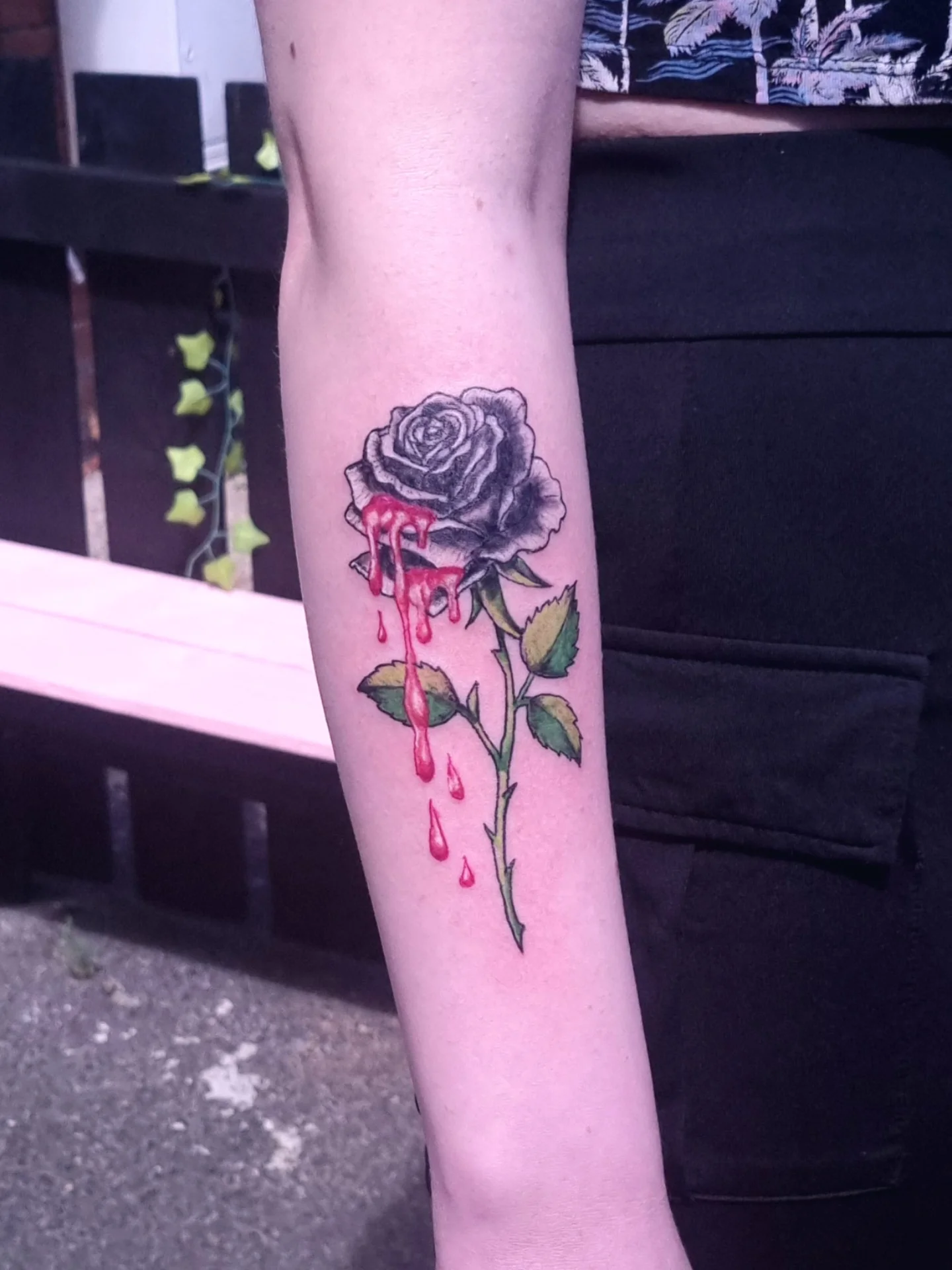 Bleeding Rose Tattoo