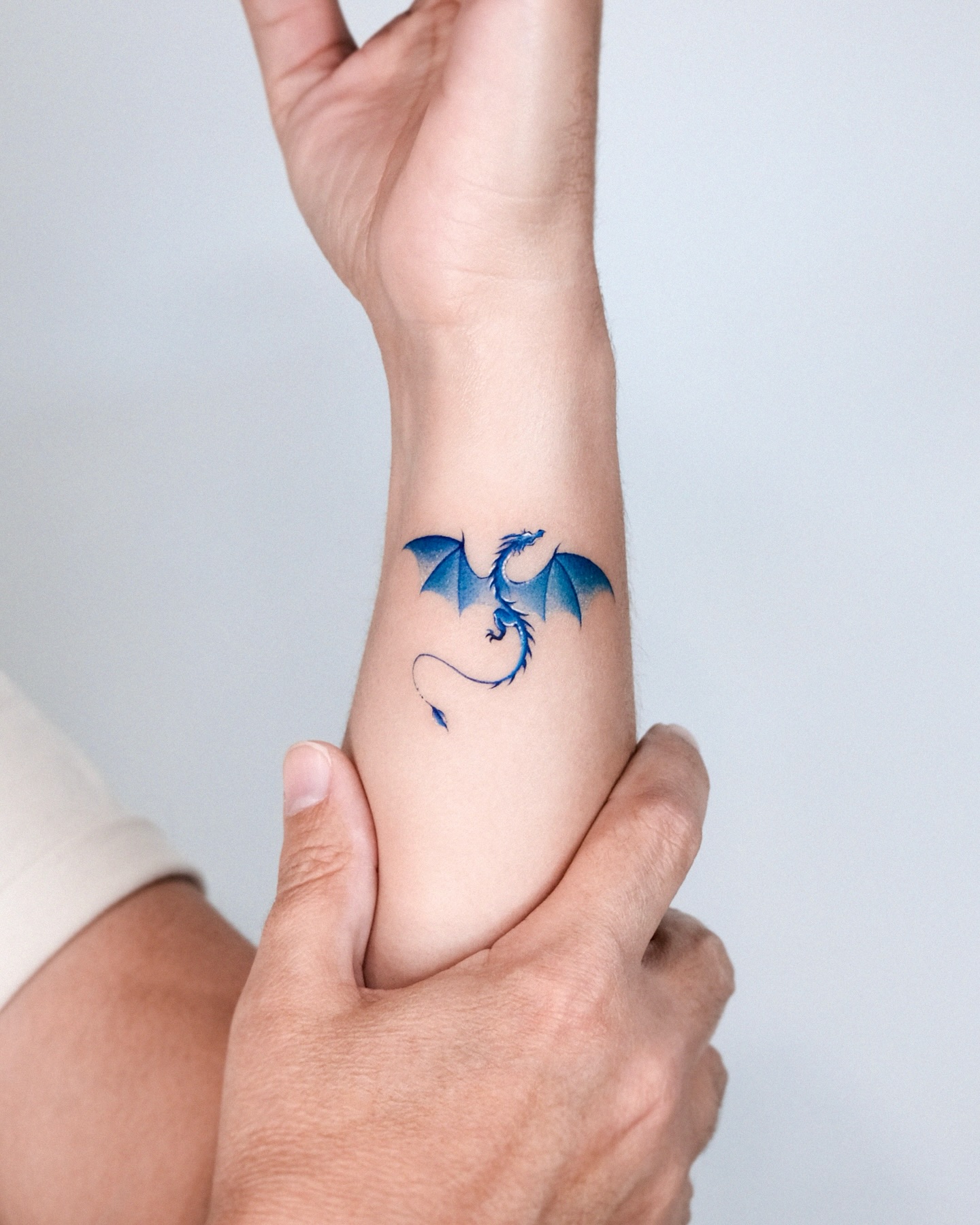 Blue Dragon Wrist Tattoo