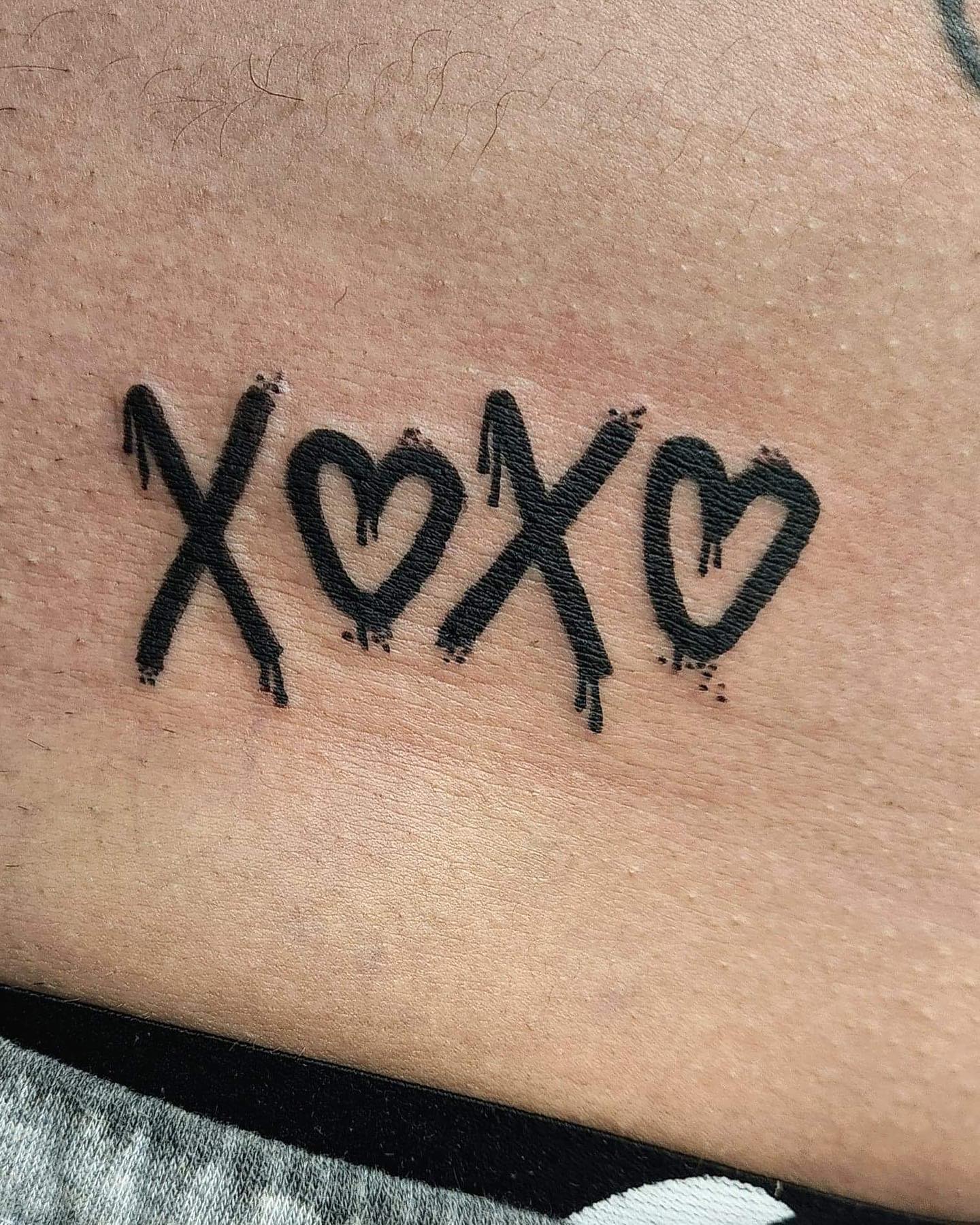 Bold XOXO Love Tattoo