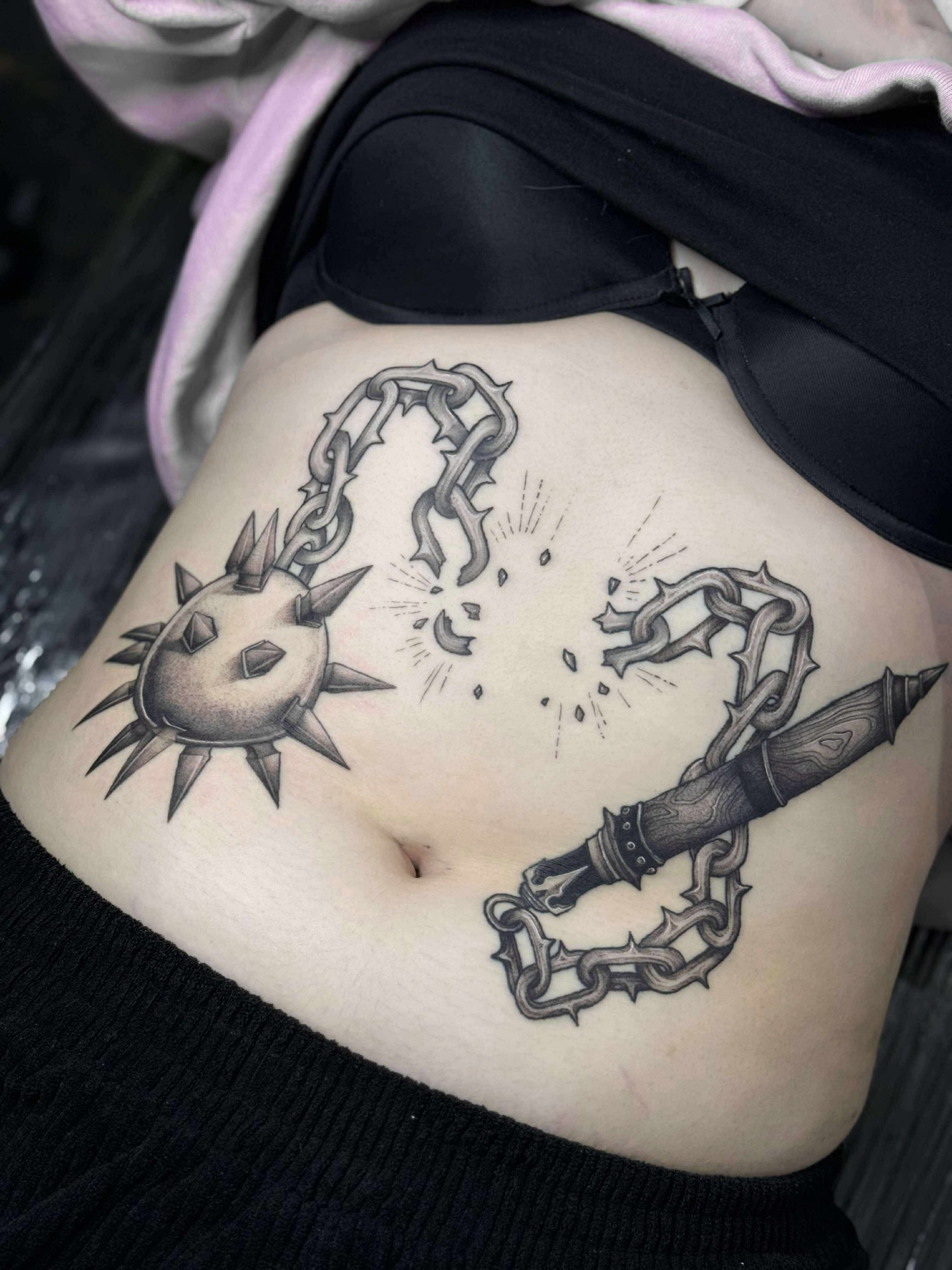Broken Chain Mace Tattoo