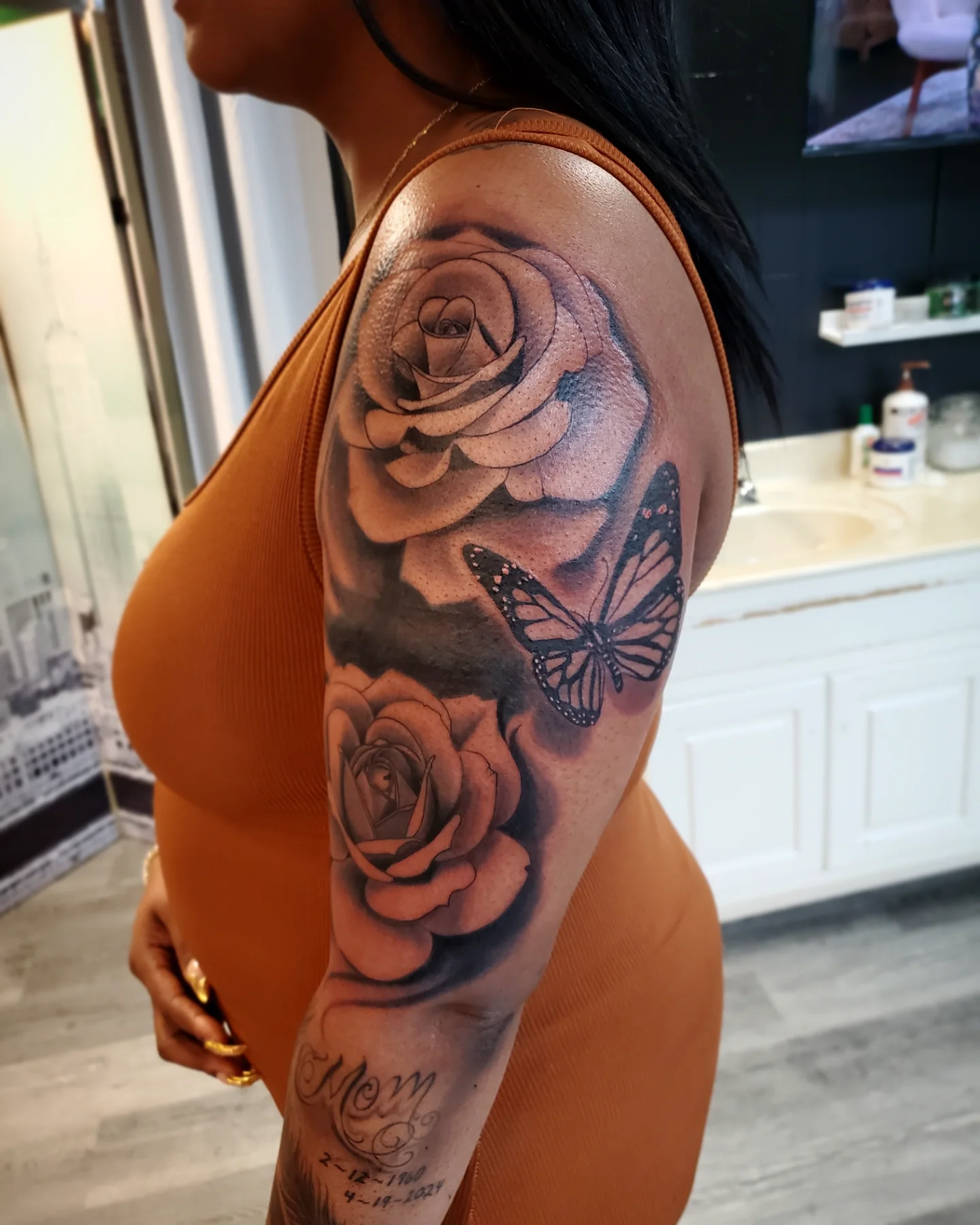Butterfly Rose Forearm