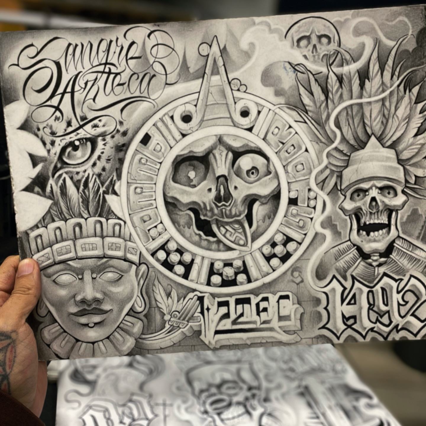 Chicano Graffiti Skull