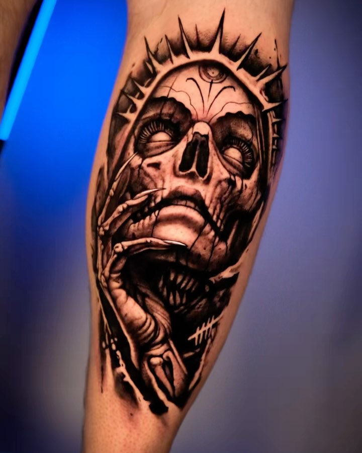 Chicano Halo Skull