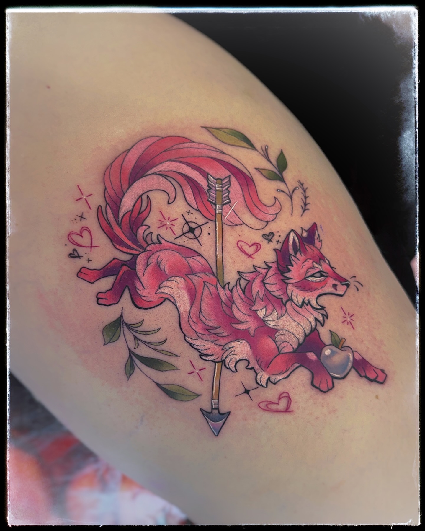 Pink Fox Key Tattoo