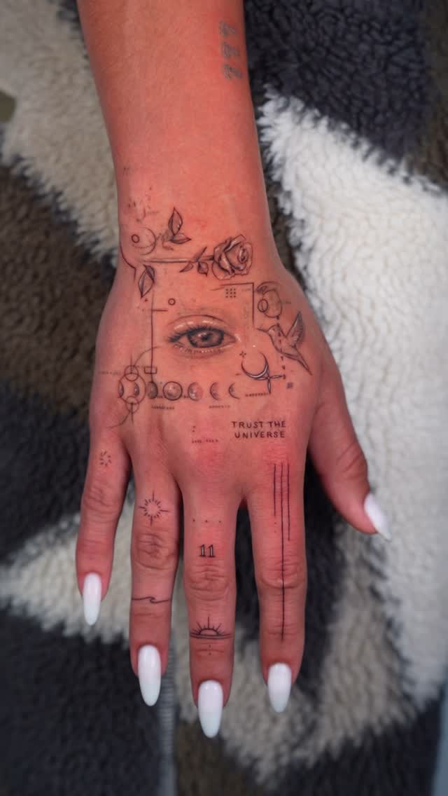Cosmic Hand Tattoo