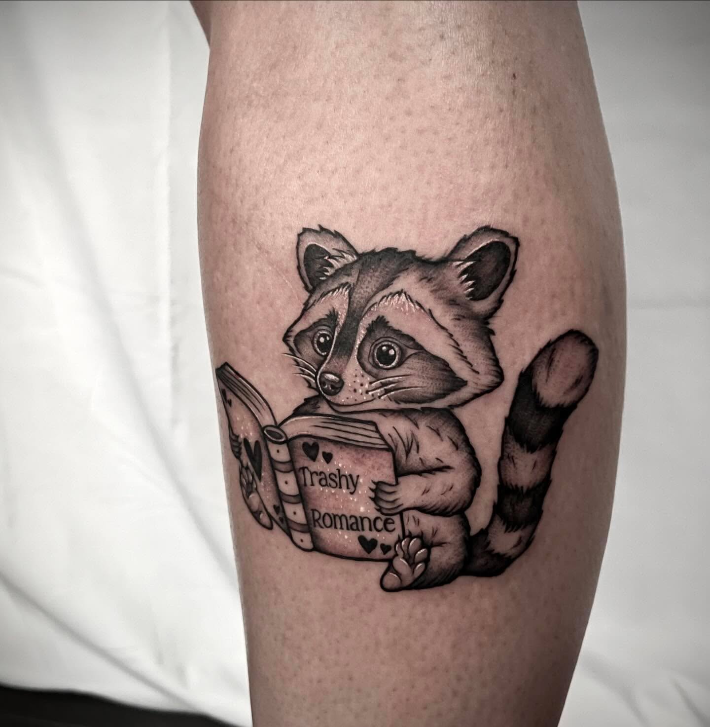 Cute Reading Raccoon