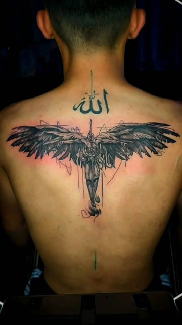 Dark Angel Back Tattoo