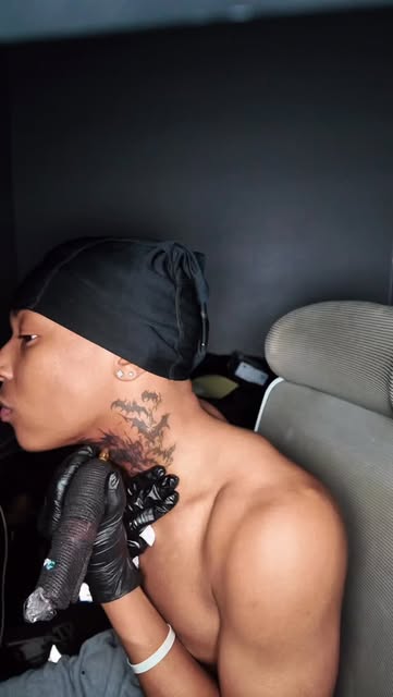 Dark Gothic Neck Tattoo