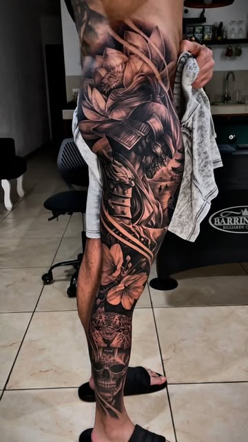 Pierna de tatuaje Dark