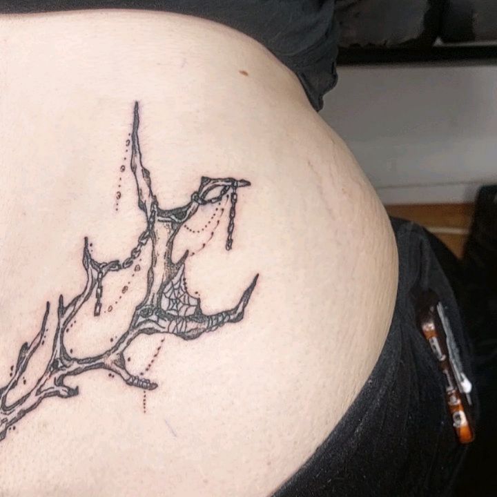 Delicate Branch Tramp Stamp