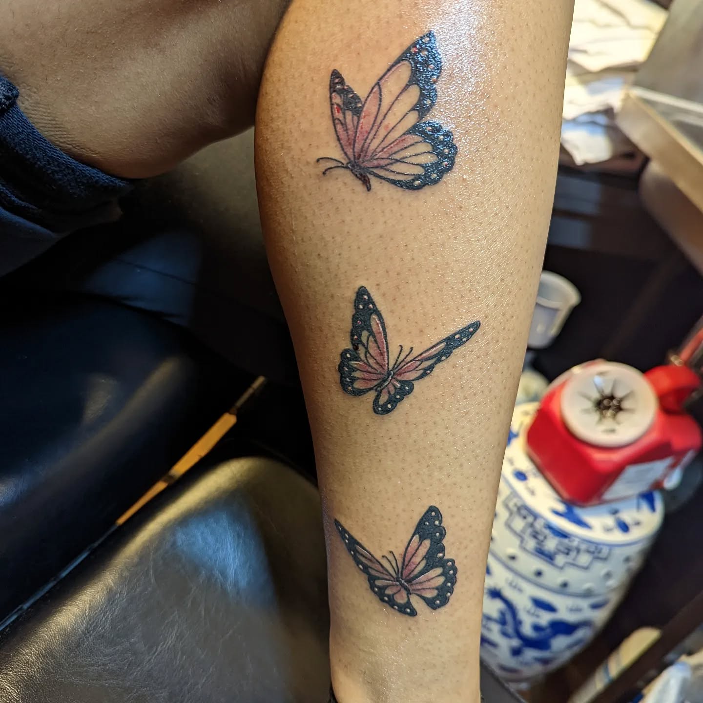 Delicate Butterfly Calf Tattoos