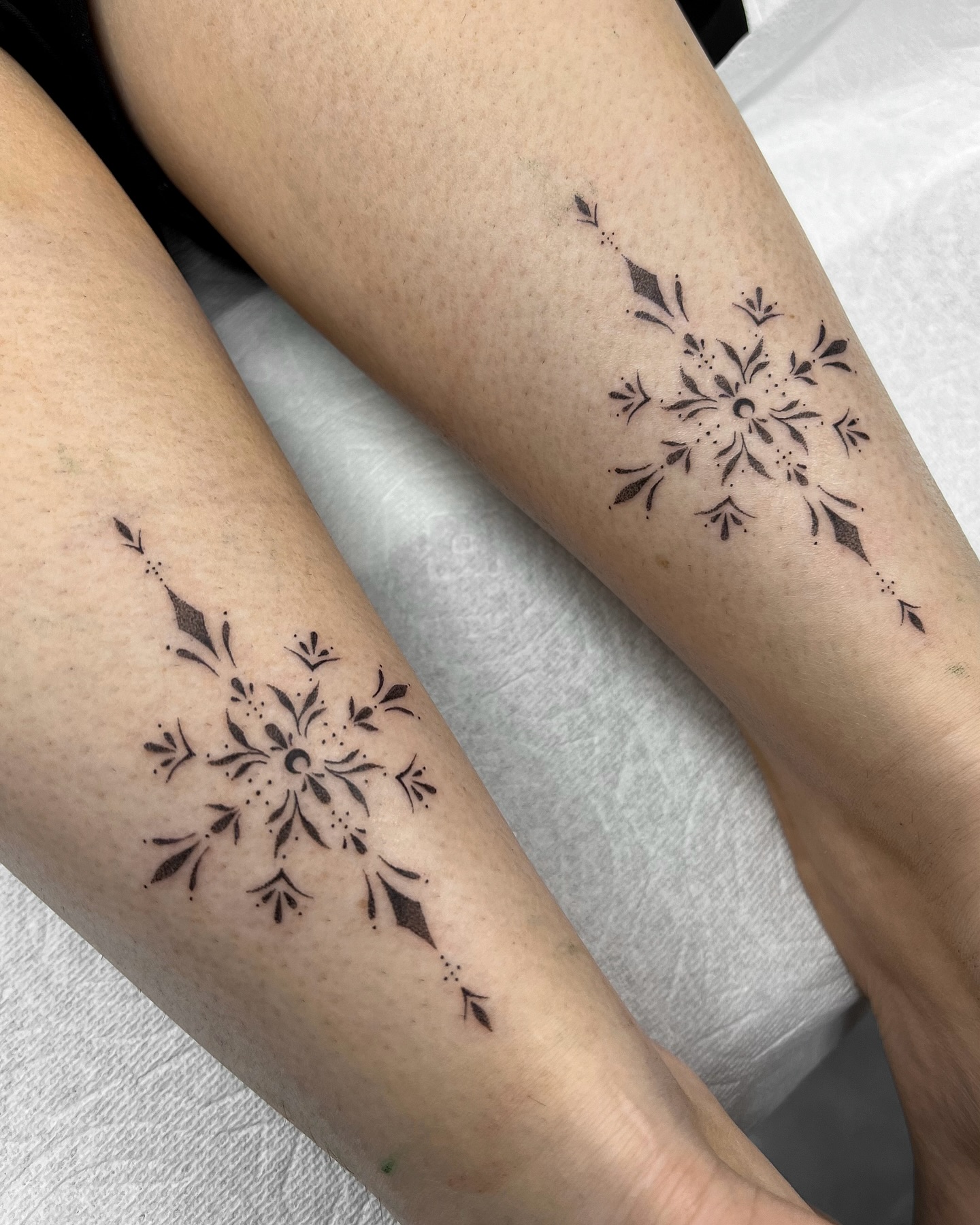 Delicate Calf Floral Tattoos