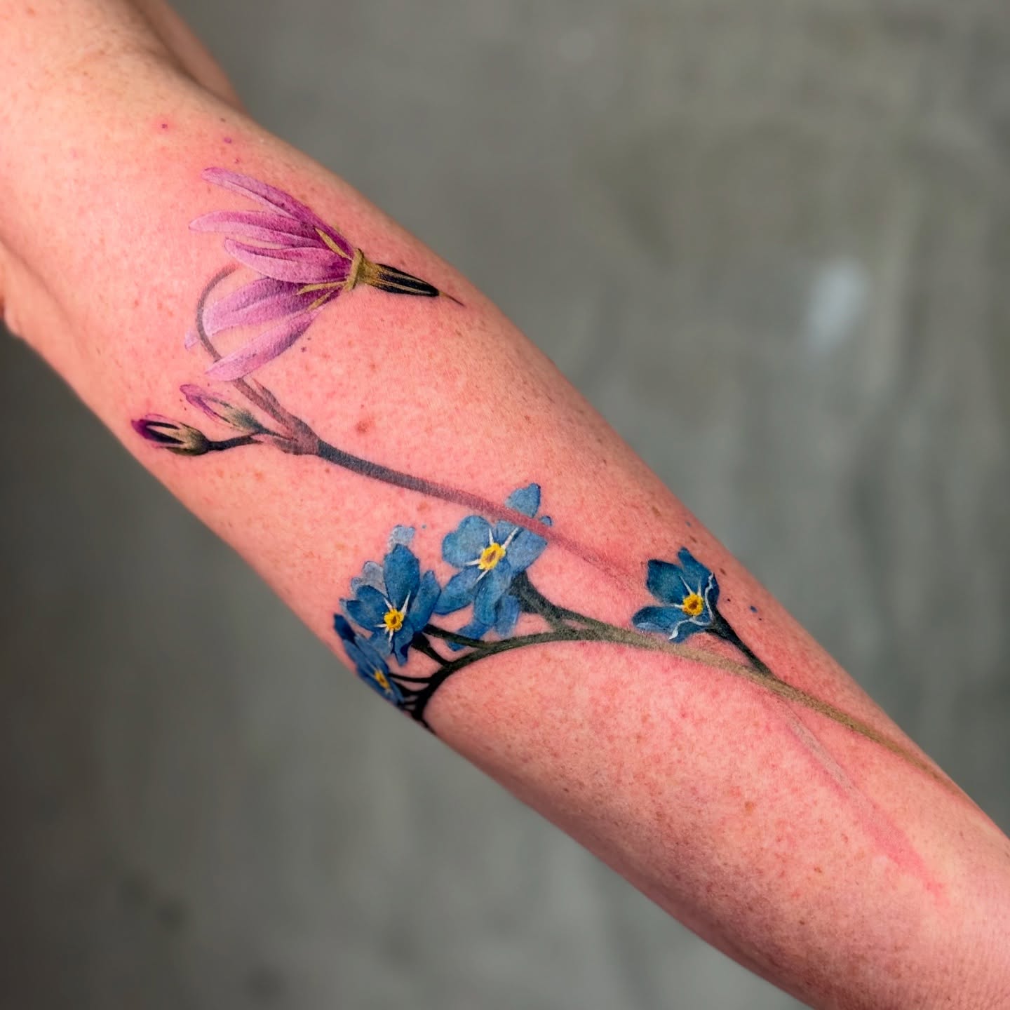 Delicate Floral Arm Tattoo