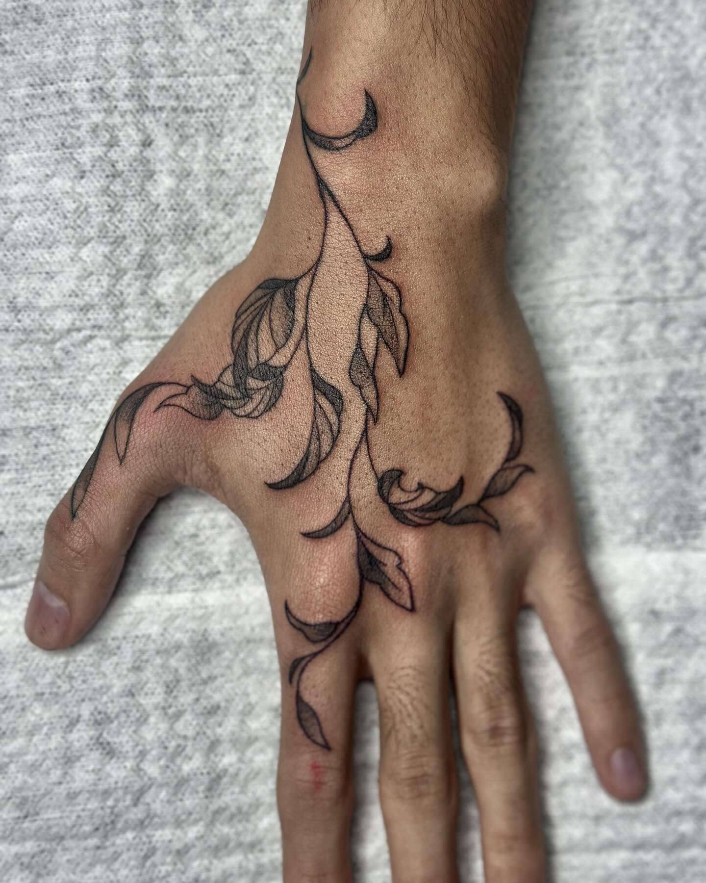 Delicate Leaf Vine Tattoo