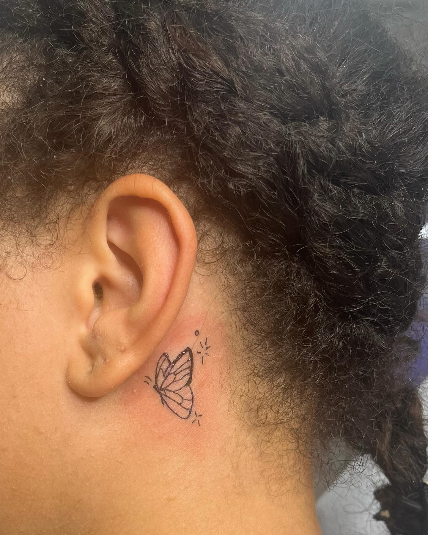 Delicate Side Neck Butterfly