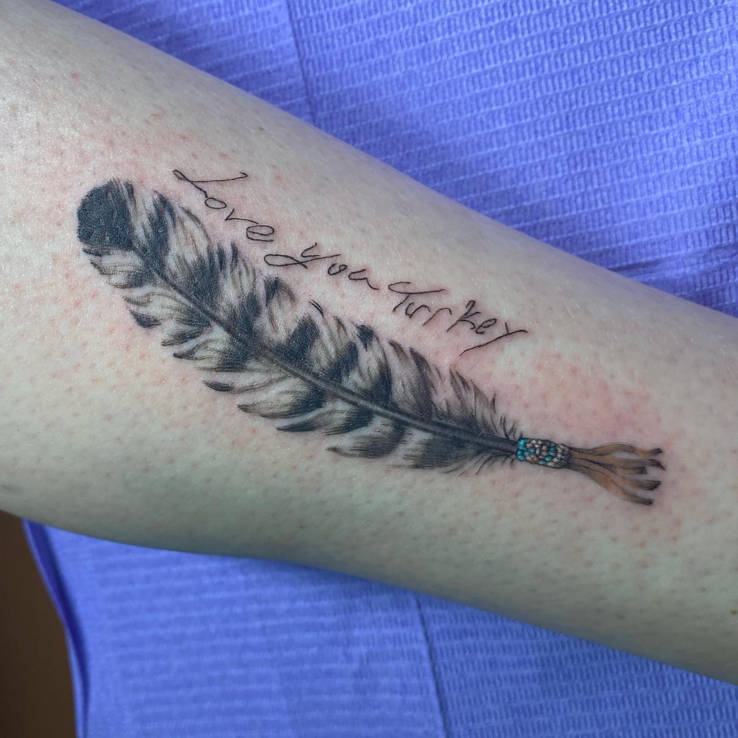 Detailed Feather Tattoo