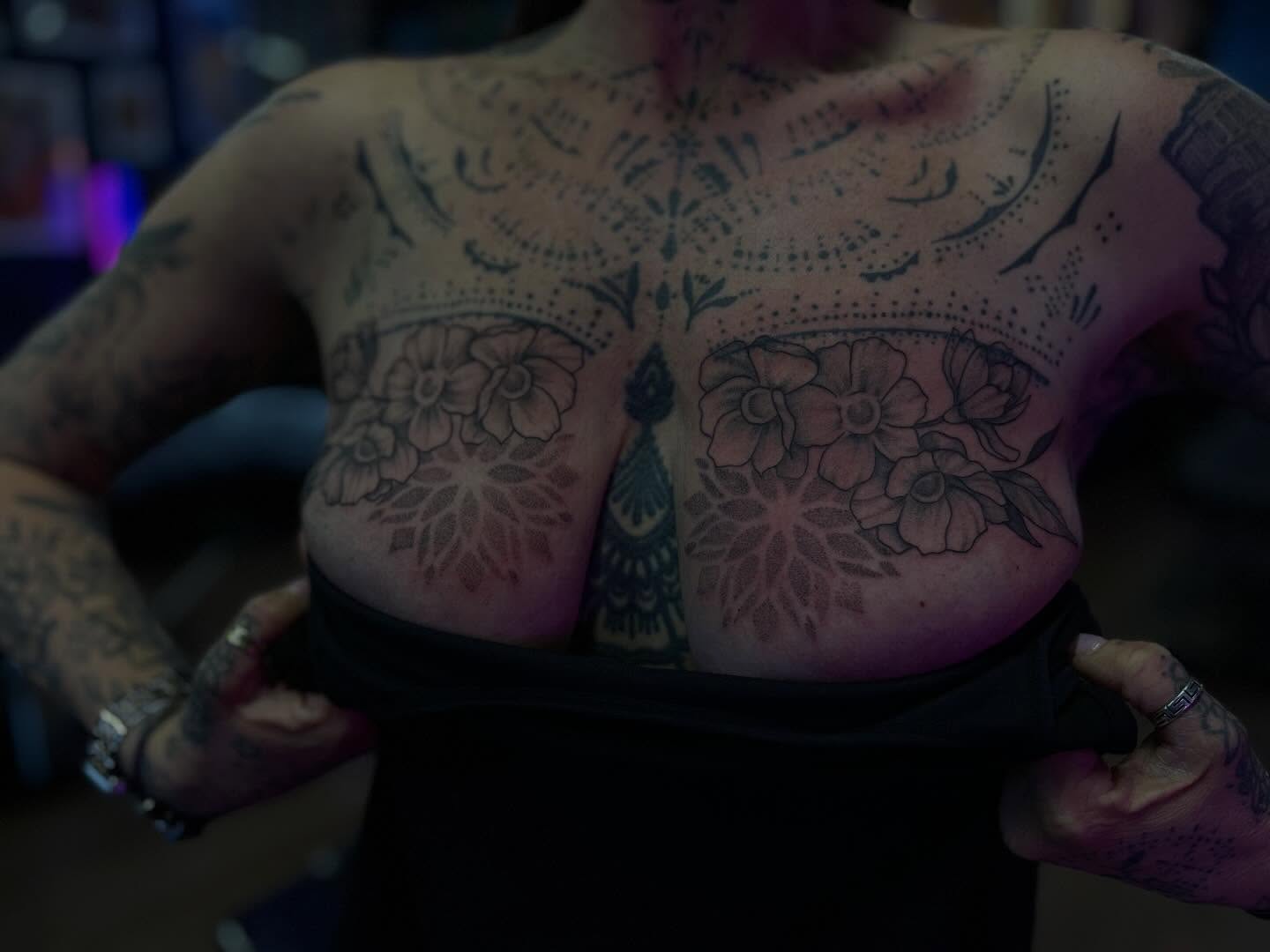 Dotwork Floral Chest