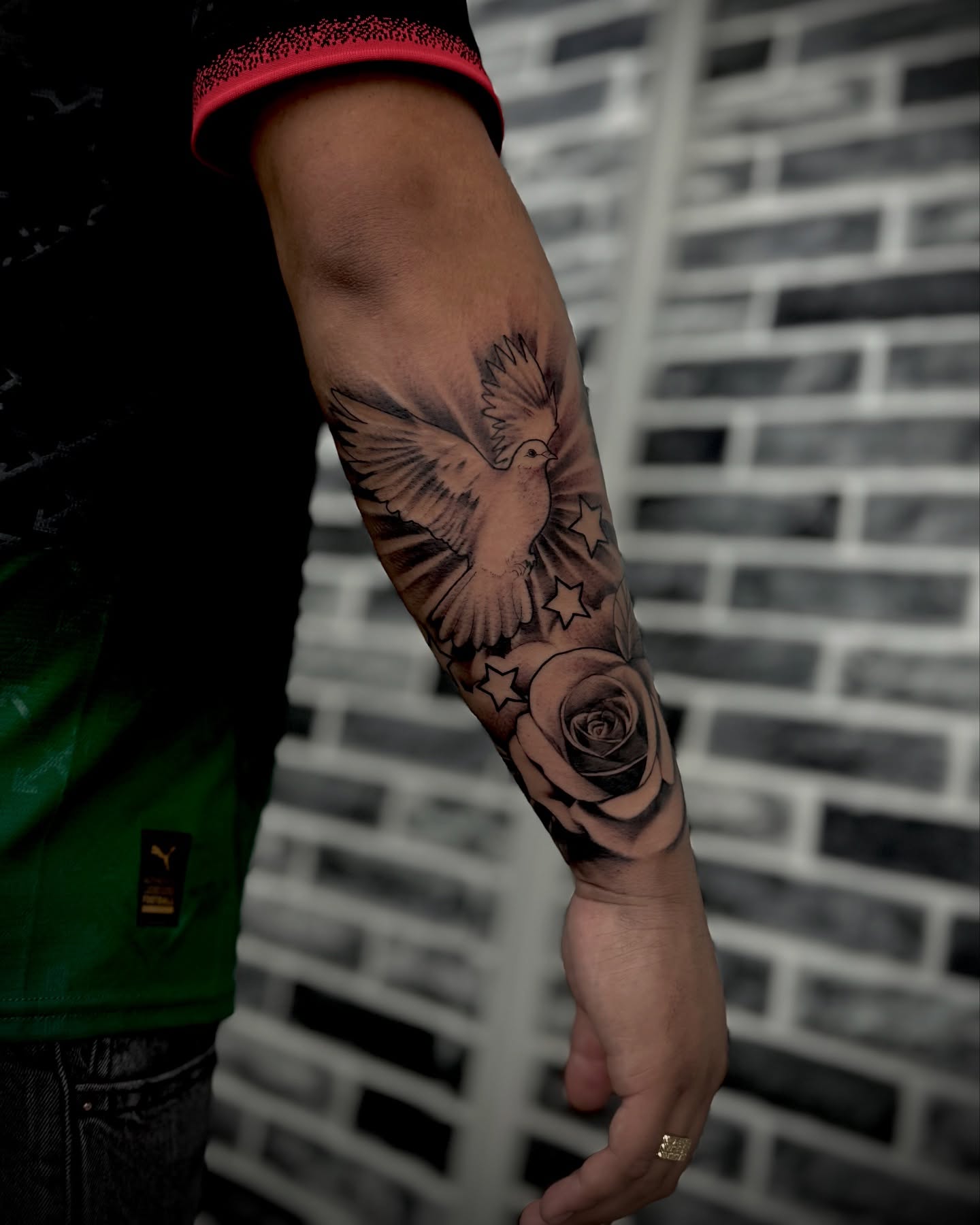 Dove and Rose Tattoo