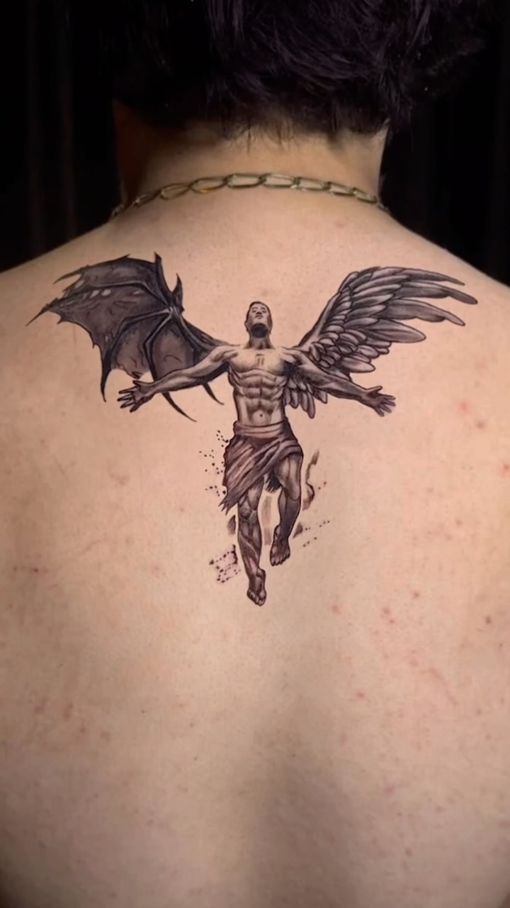 Dual Wings Angel Tattoo