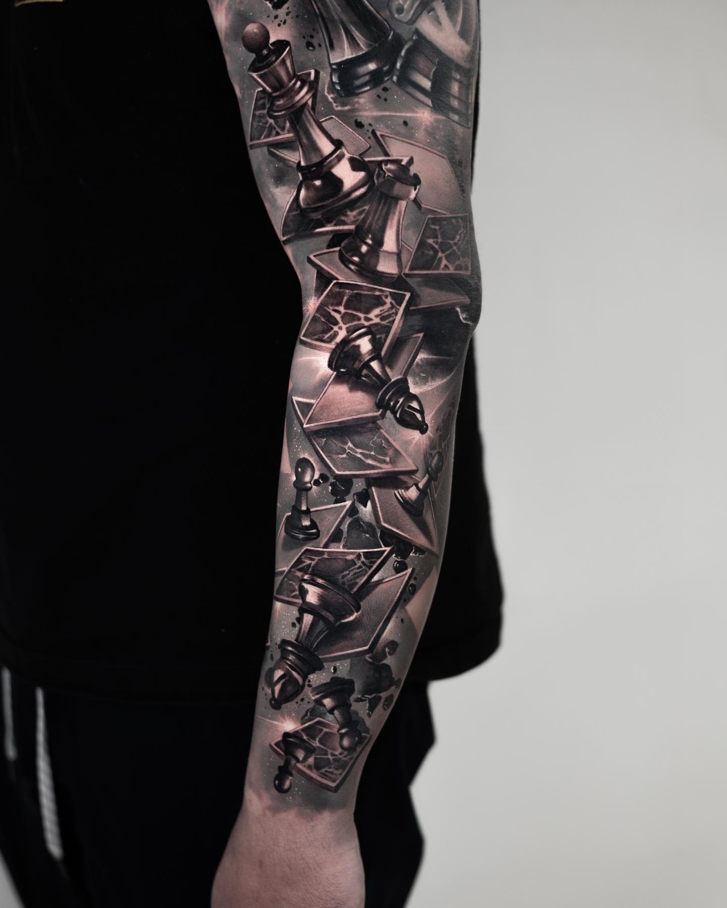 Dynamic Chess Sleeve Tattoo