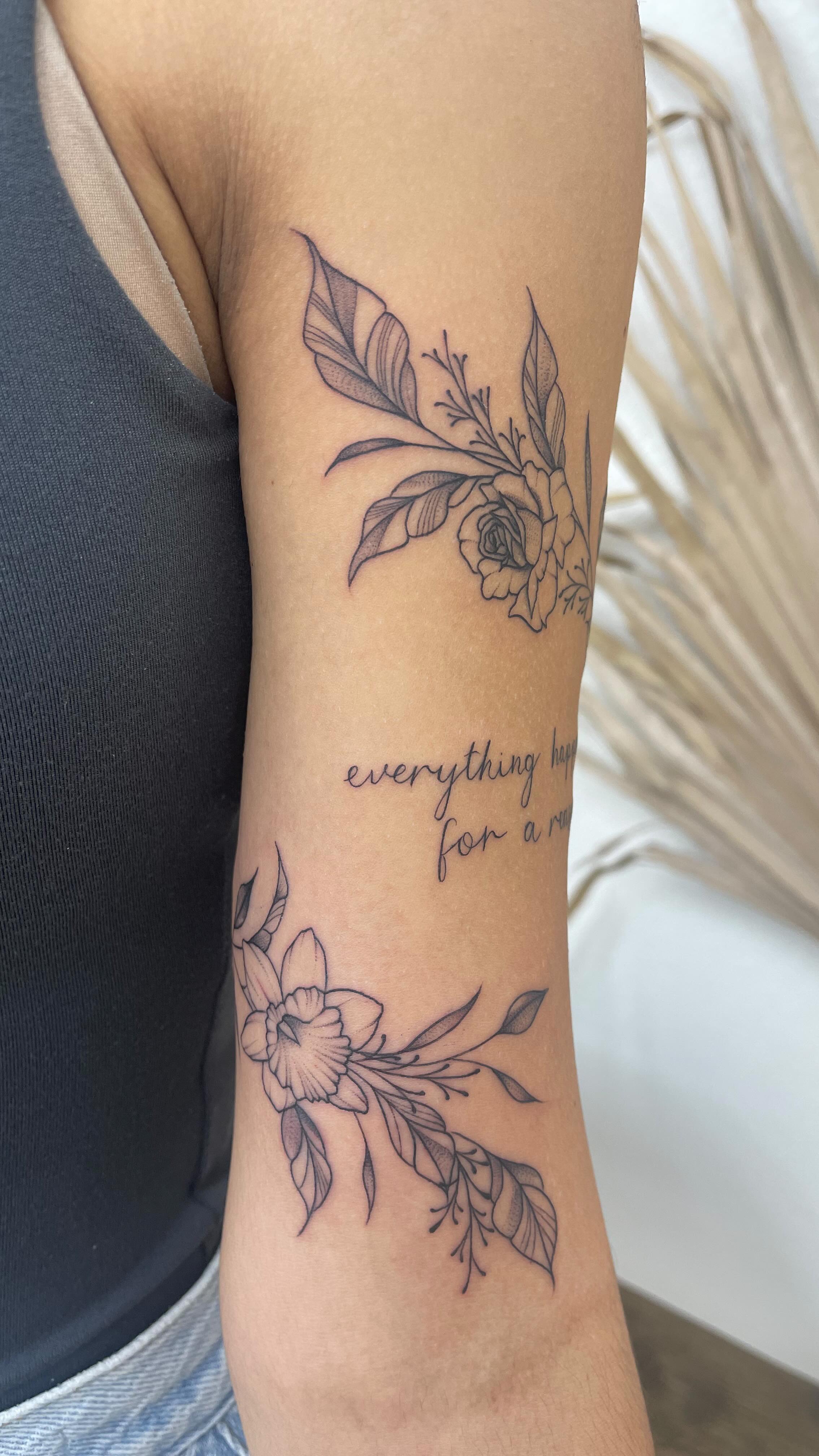 Elegant Floral Arm Tattoo