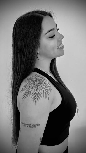 Elegant Floral Shoulder Tattoo