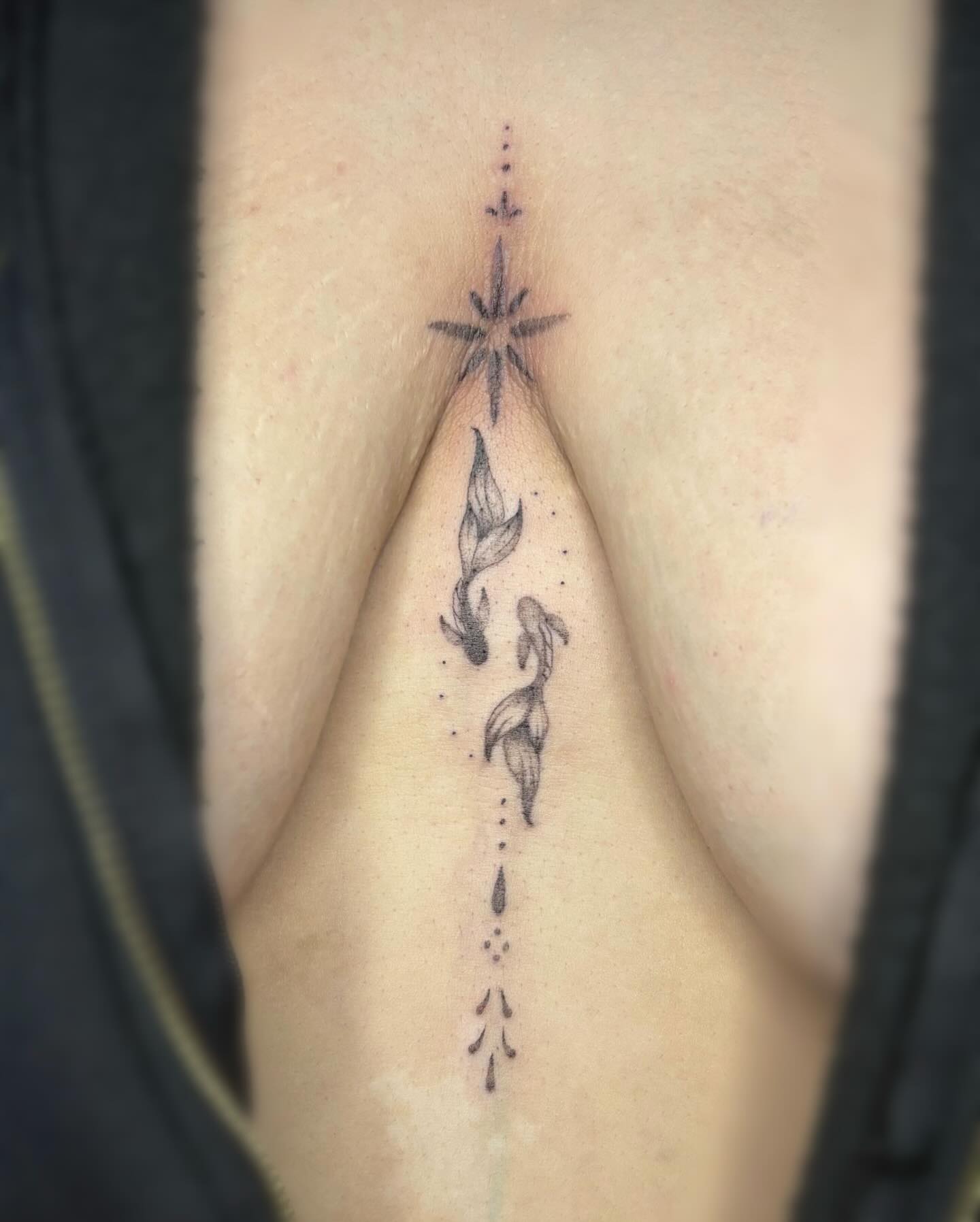 Fine line feather cross
