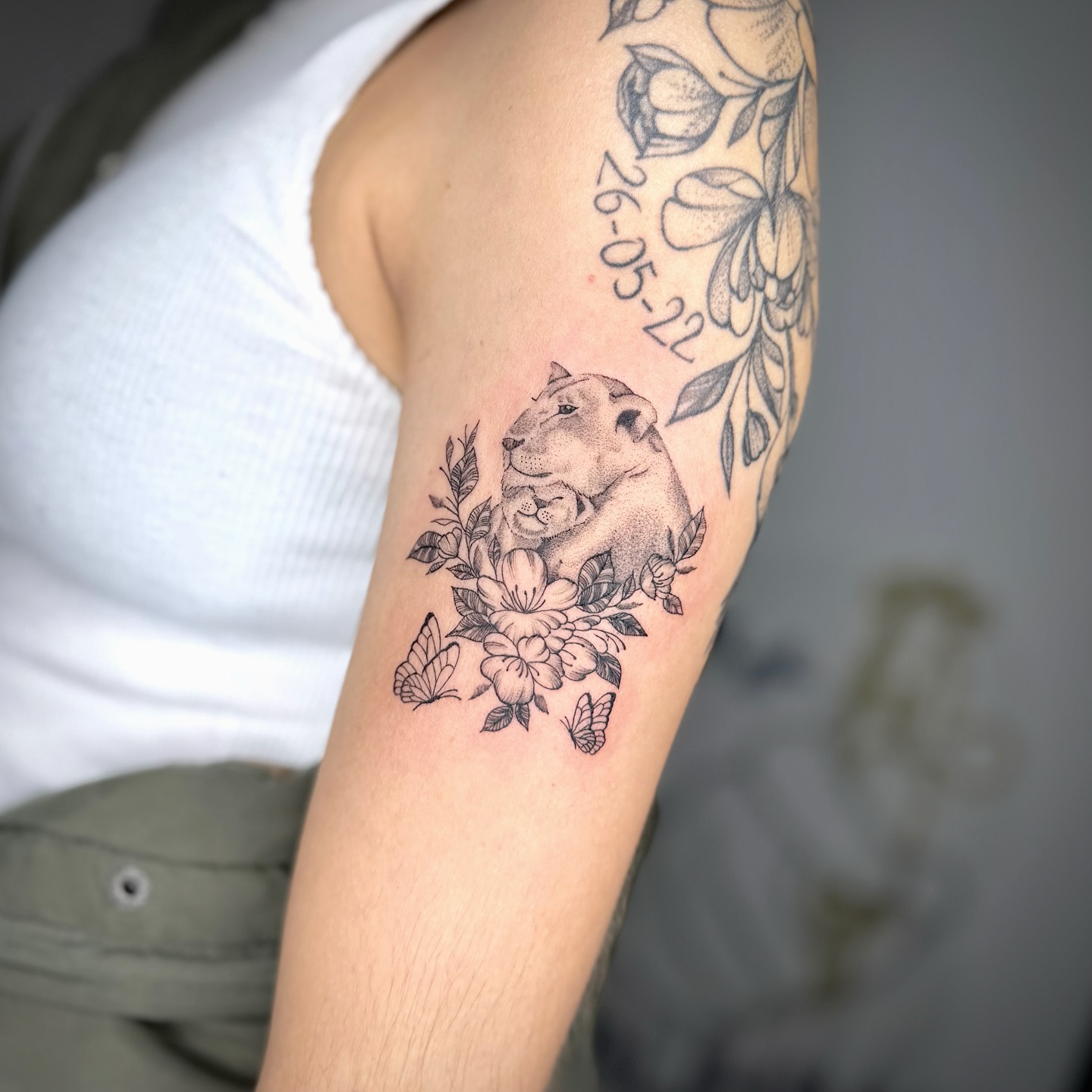 Floral Cat Sleeping