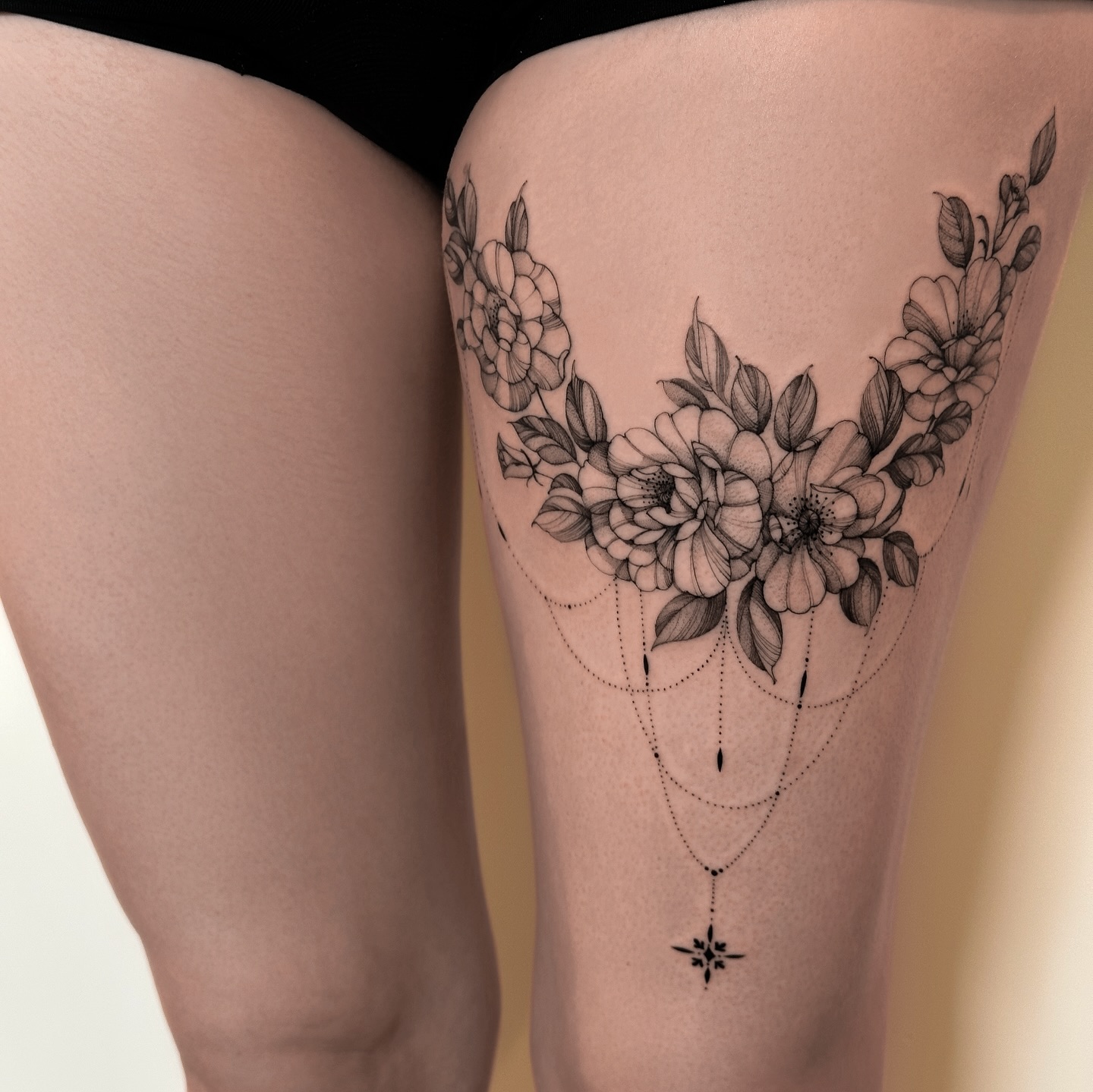 Floral Hip Dotwork