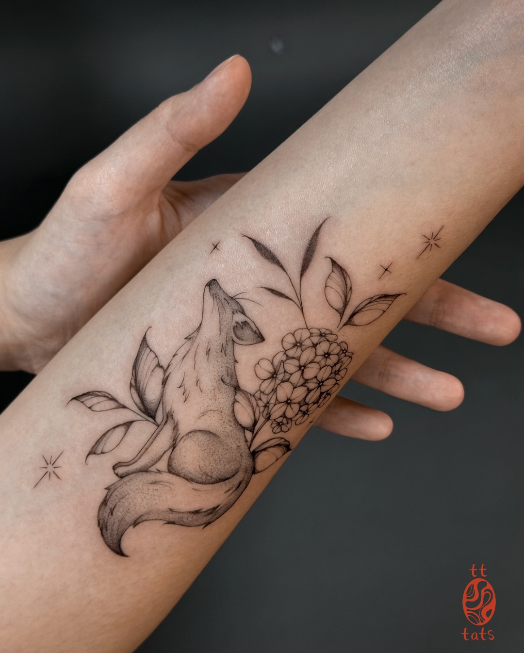 Fox With Floral Branches