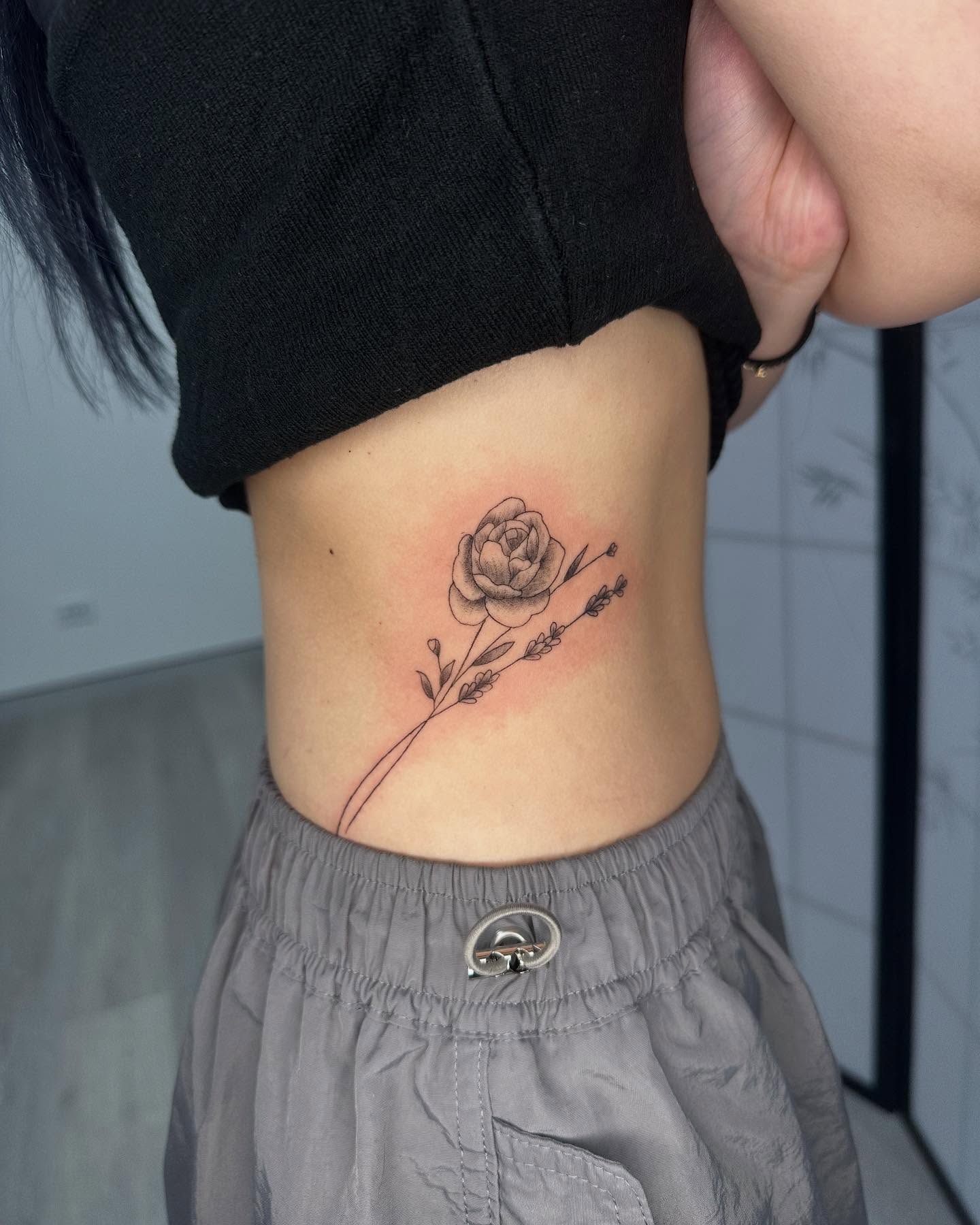 Rib Rose Linework