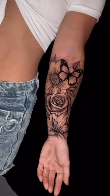 Floral Butterfly Forearm