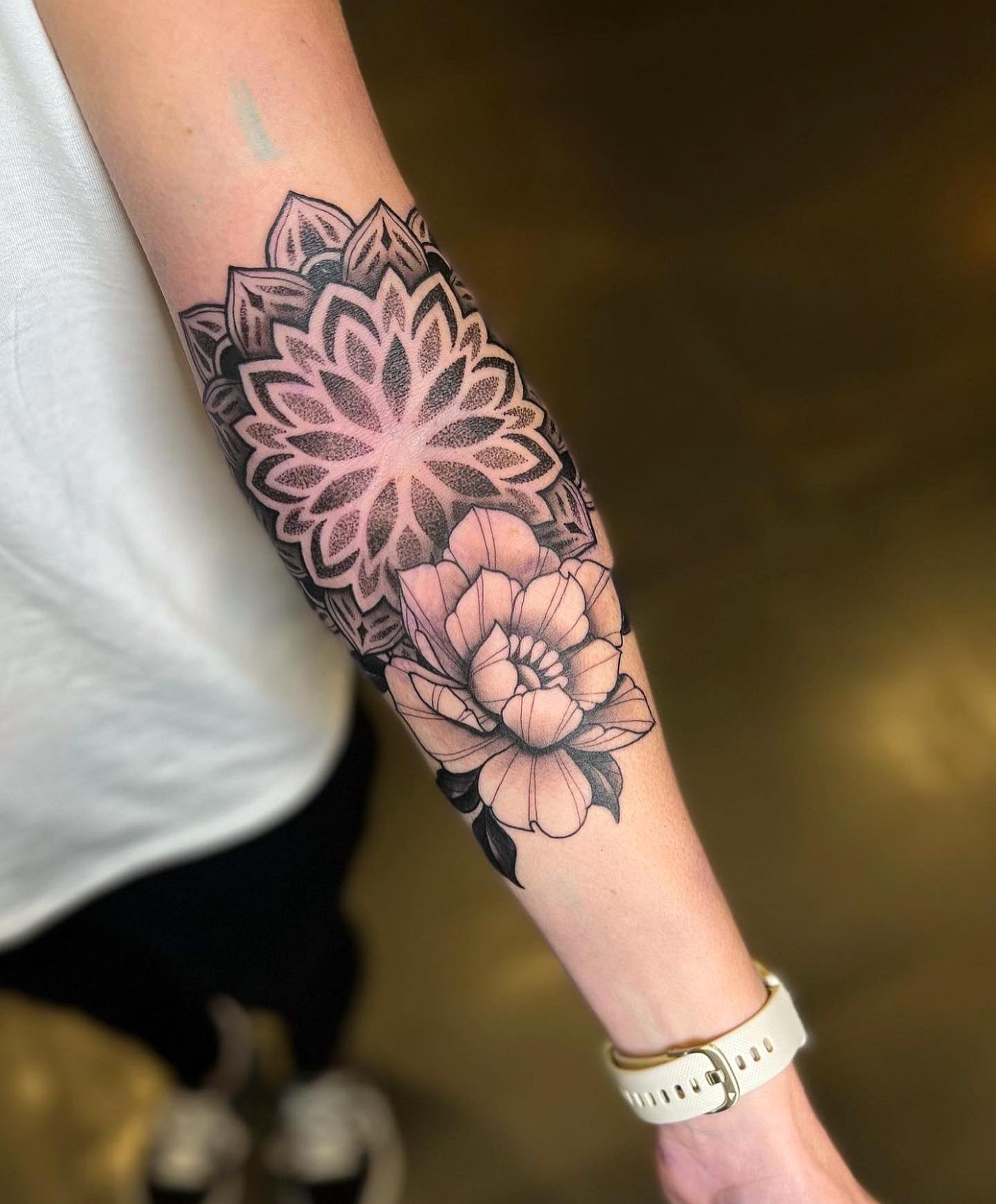 Floral Mandala Arm Tattoo