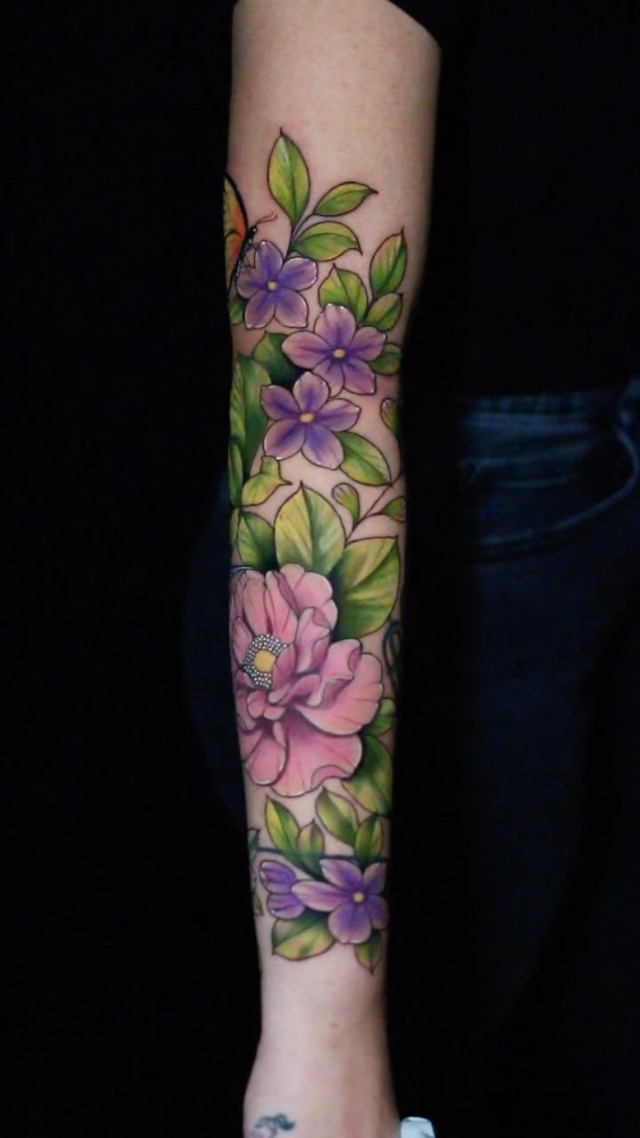 Floral Sleeve Tattoo