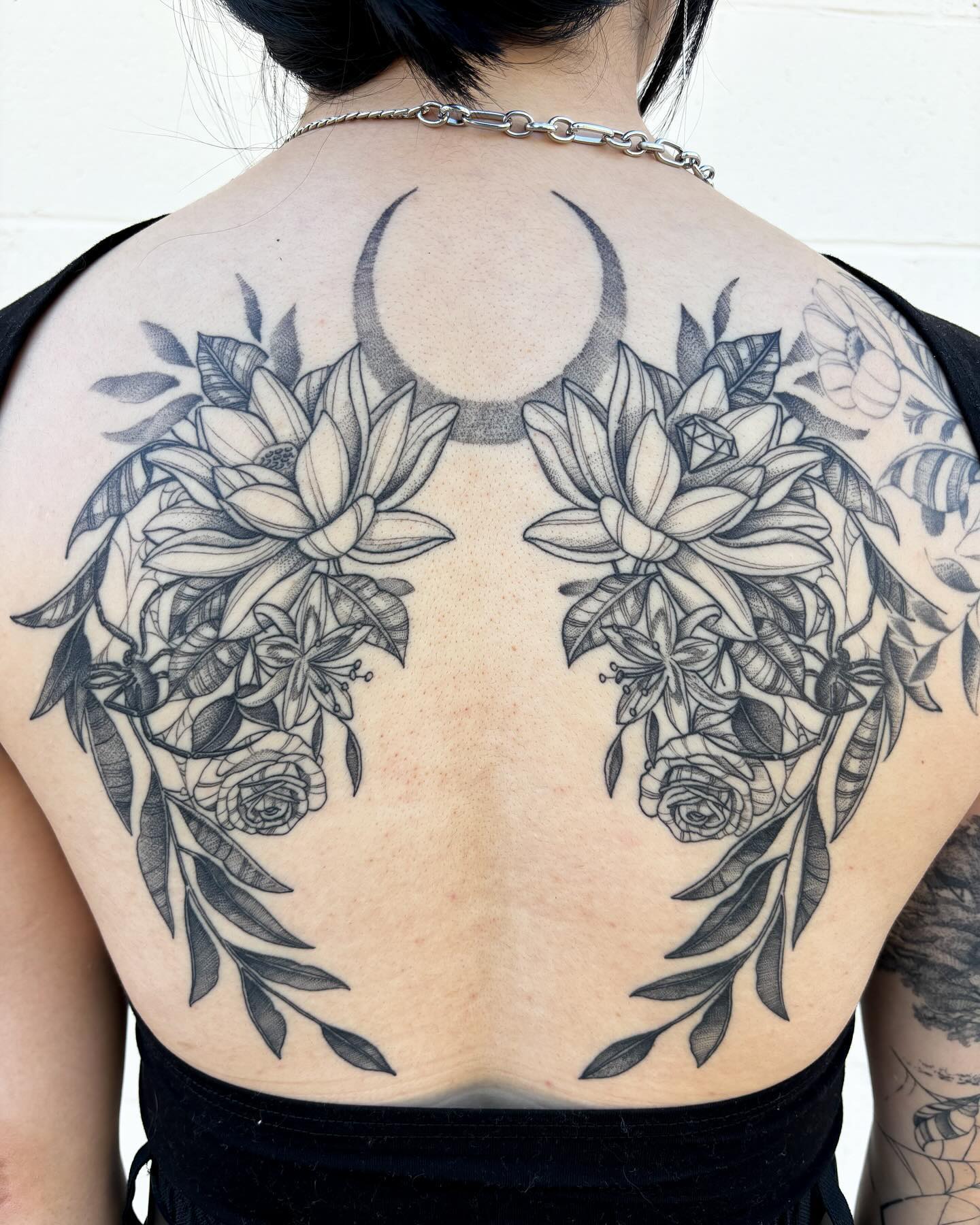 Floral Wings Back Tattoo