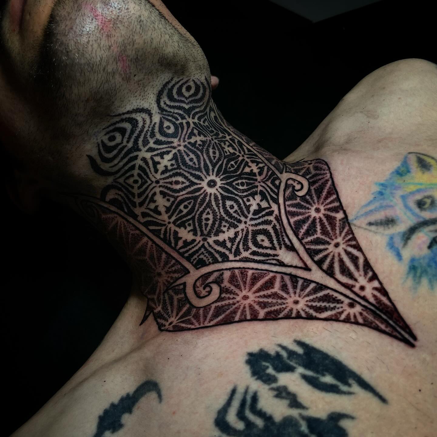 Geometric Neck Tattoo