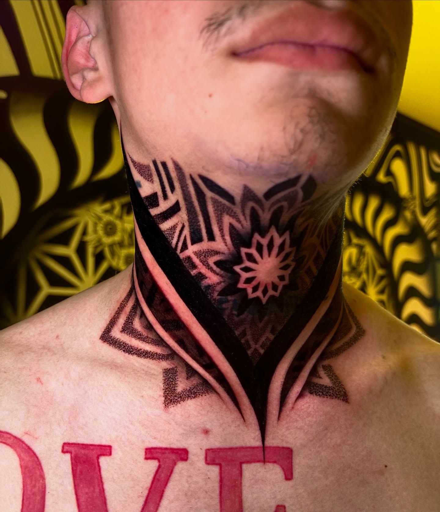 Geometric Neck Tattoo