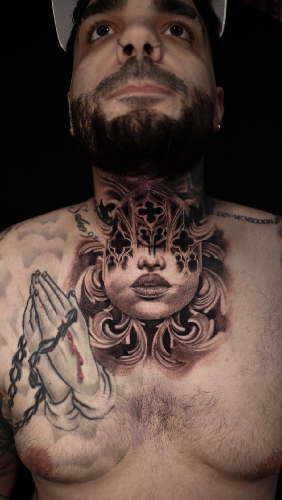 Gothic Woman Neck Tattoo