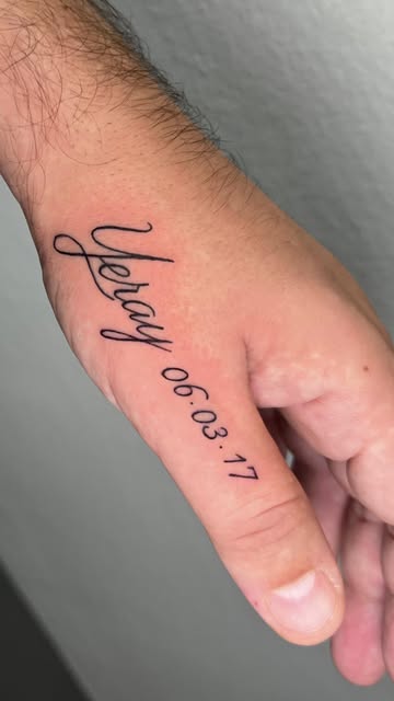 Lettering Hand Tattoo
