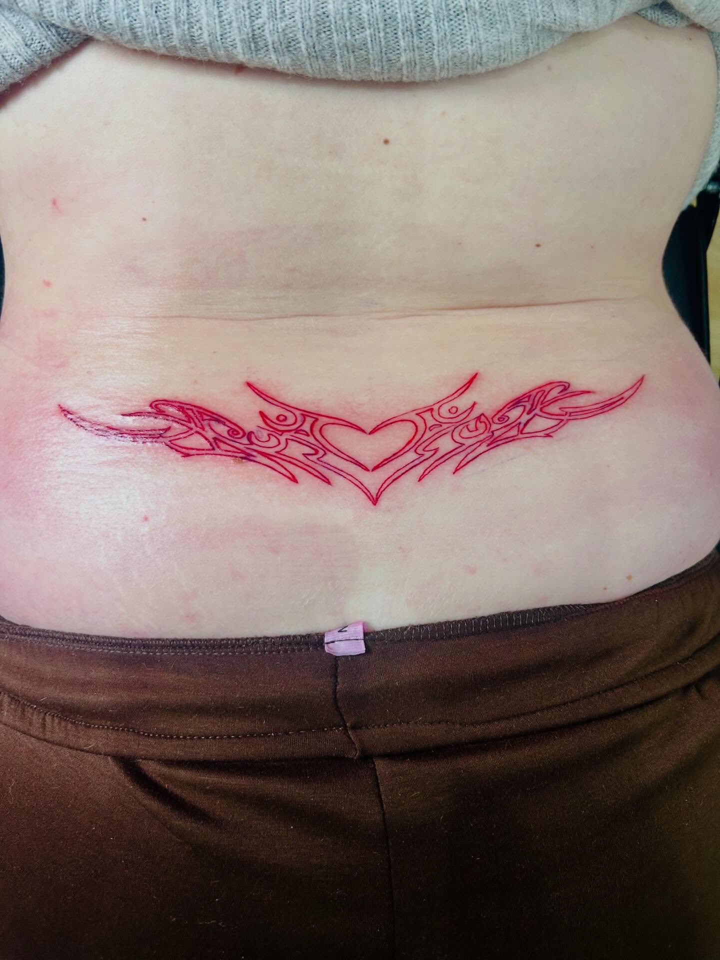 Heart Tribal Tramp Stamp